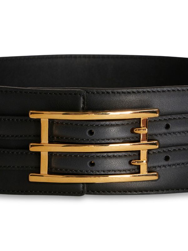 Rectangle Buckle Leather Belt