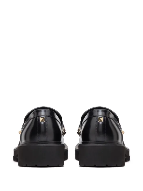 Valentino Garavani Rockstud Leather Loafers | Black | FARFETCH