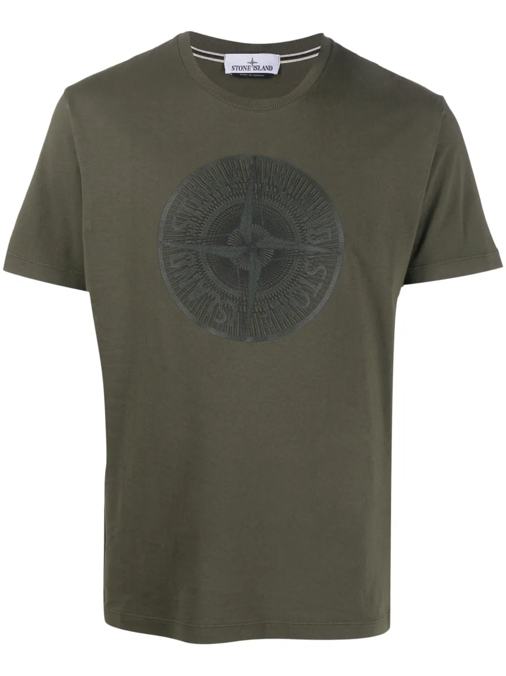 Stone Island logo print Cotton T shirt Farfetch