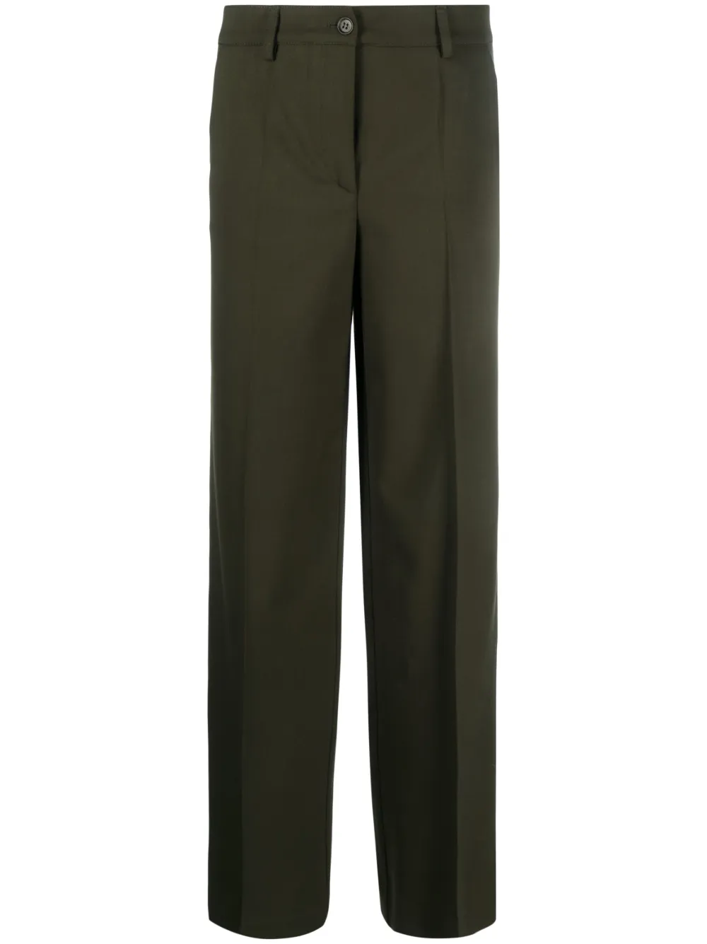 P.a.r.o.s.h Tailored Wide-leg Wool Trousers In Green