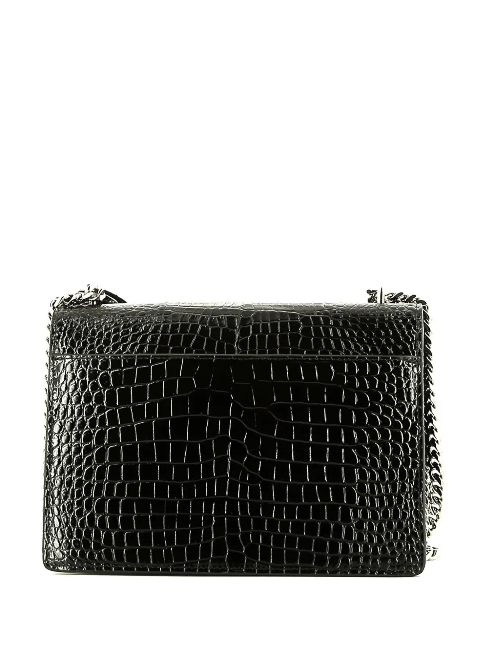 Yves Saint Laurent Pre-Owned Sunset croco-embossed shoulder bag - Zwart