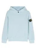 Stone Island Junior Compass-motif cotton hoodie - Blue