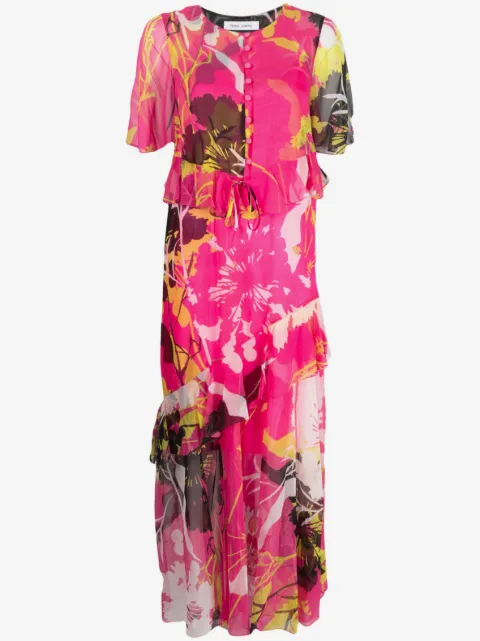 Prabal Gurung vestido de seda con estampado botánico