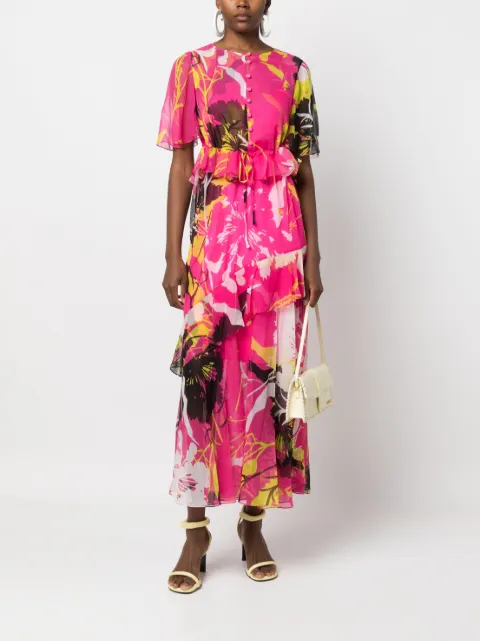 Prabal Gurung botanical-print silk dress PF23D267FCH - 1
