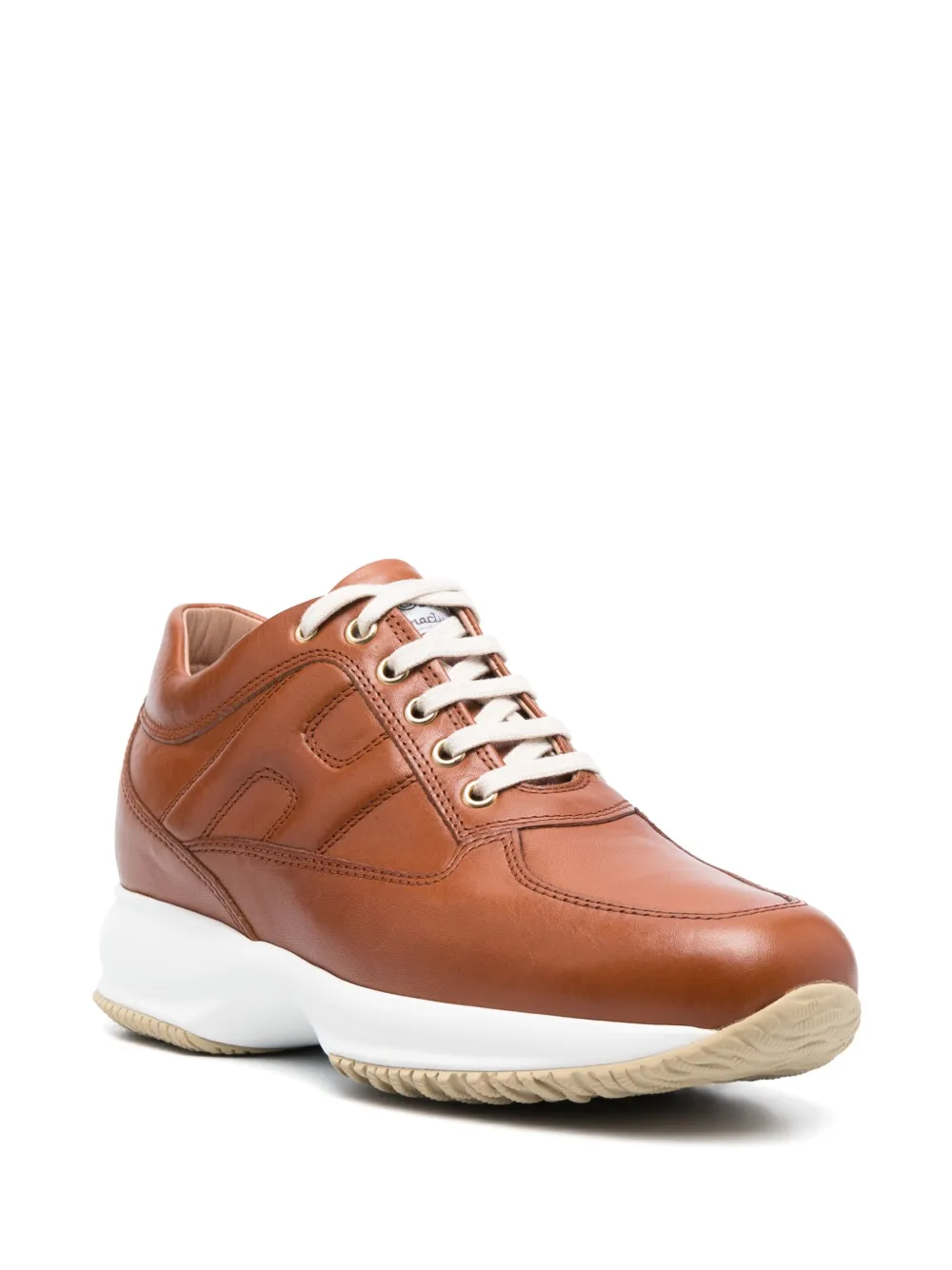 Hogan logo-embossed leather sneakers - Bruin