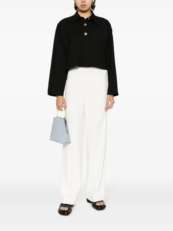 Rosetta Getty long-sleeve Crop Polo Shirt Black FARFETCH PH