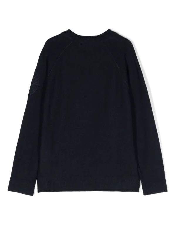 Stone Island Junior Compass motif crew neck Jumper Farfetch