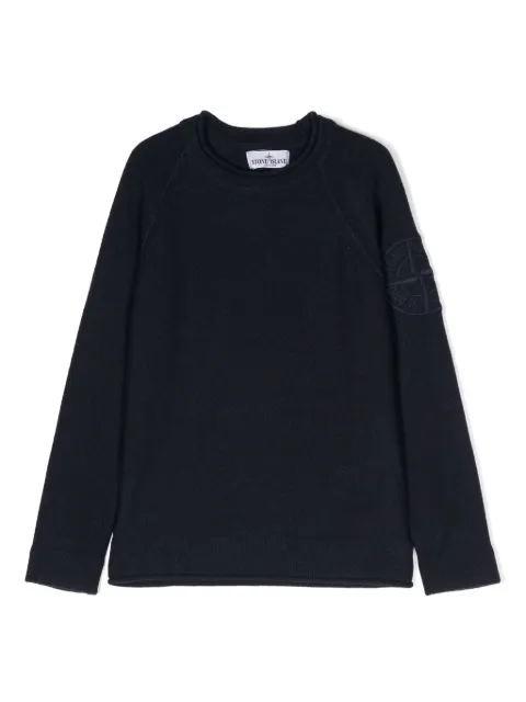 Stone Island Junior Compass-motif crew-neck jumper