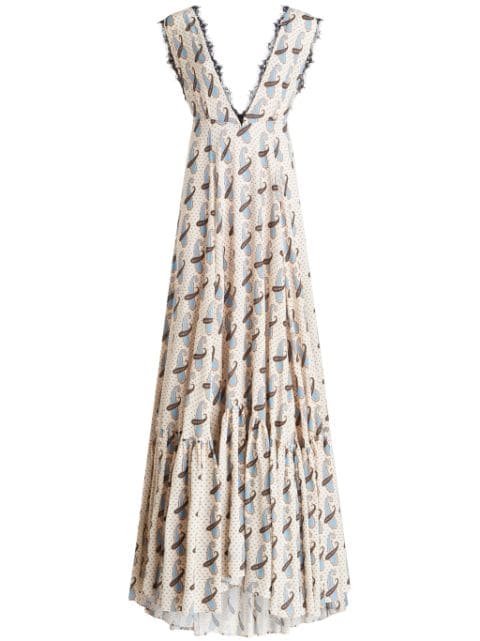 ETRO paisley-print V-neck maxi dress 