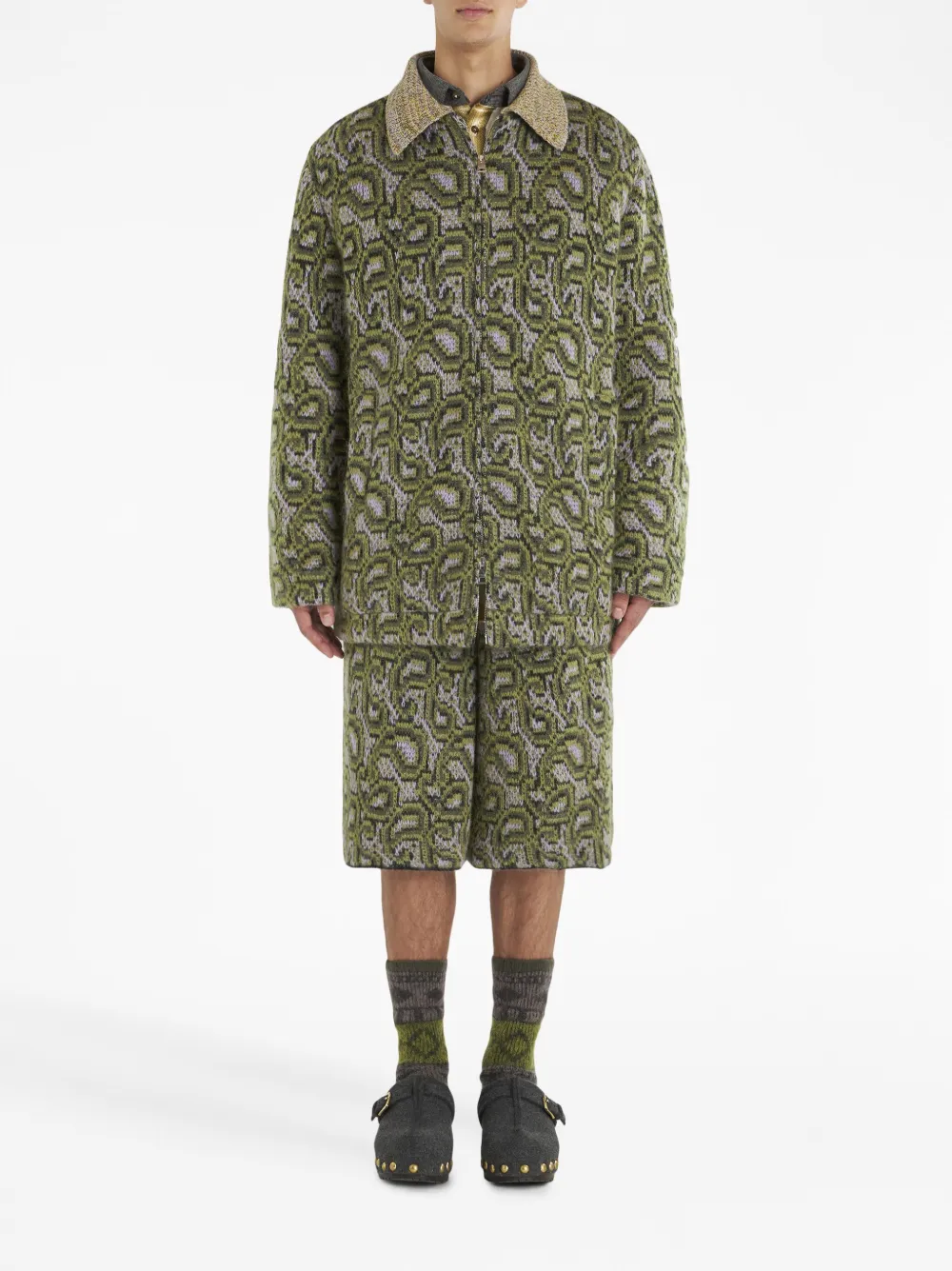 ETRO graphic-print intarsia jumper - Groen