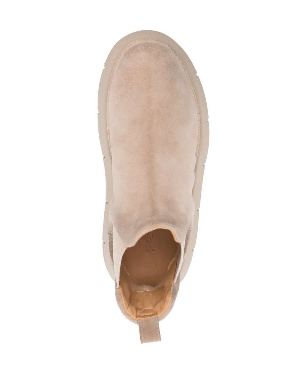 Shop Marsèll Suede Round-toe Slip-on Boots In Neutrals