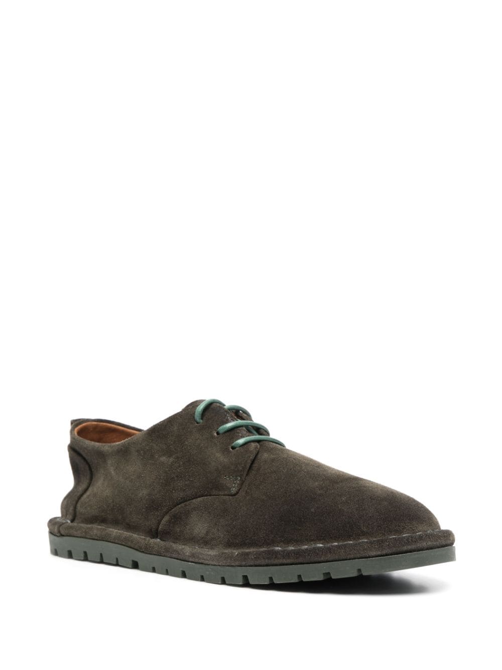 Shop Marsèll Lace-up Suede Oxford Shoes In Green
