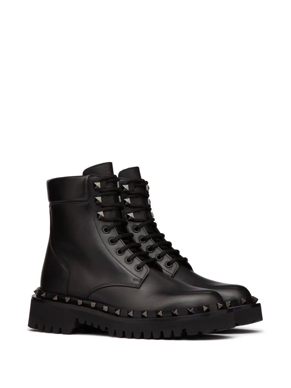 Shop Valentino Rockstud 50mm Leather Ankle Boots In Black