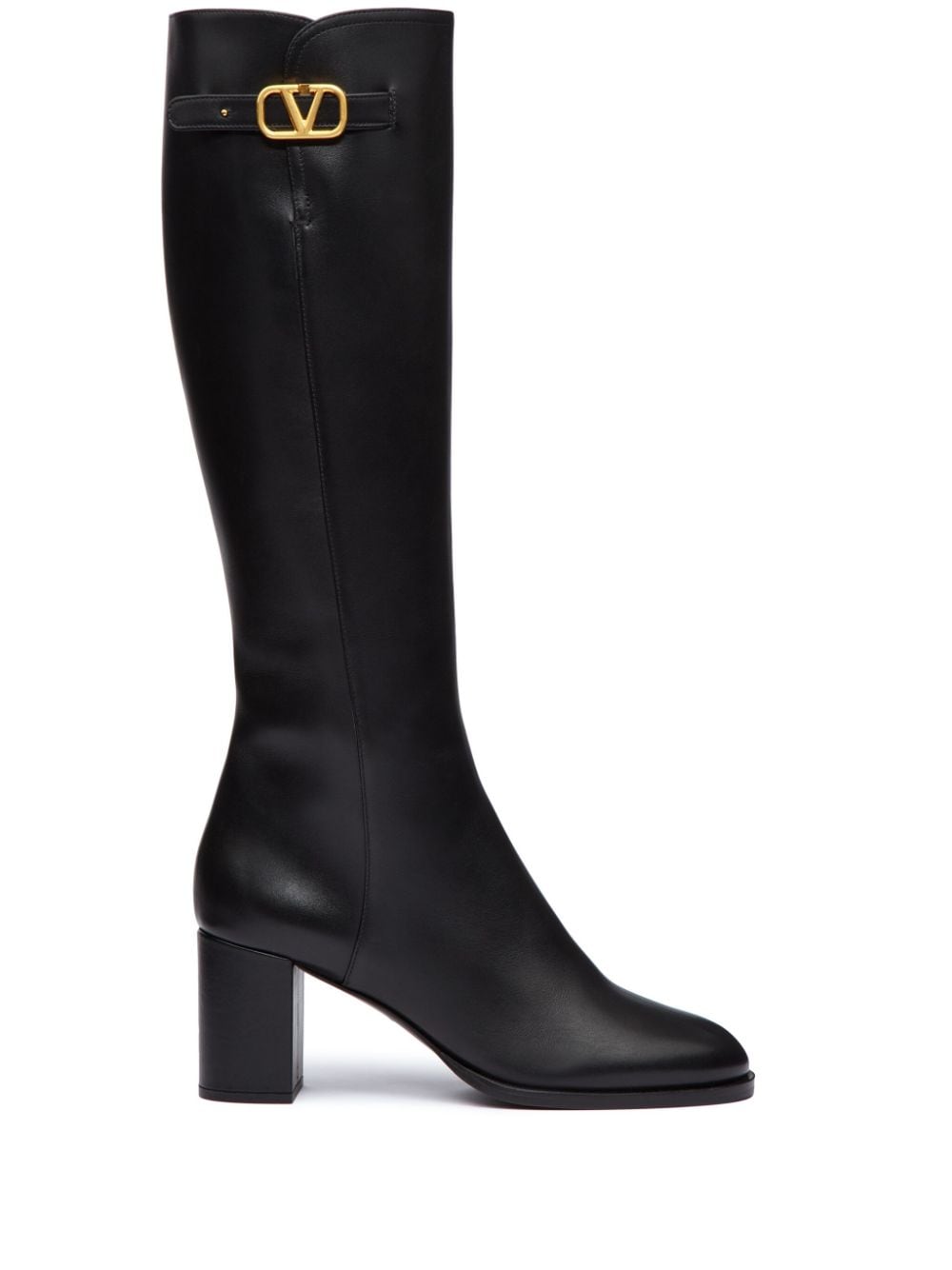 Valentino Garavani Vlogo Signature Knee-high 70mm Boots In Black
