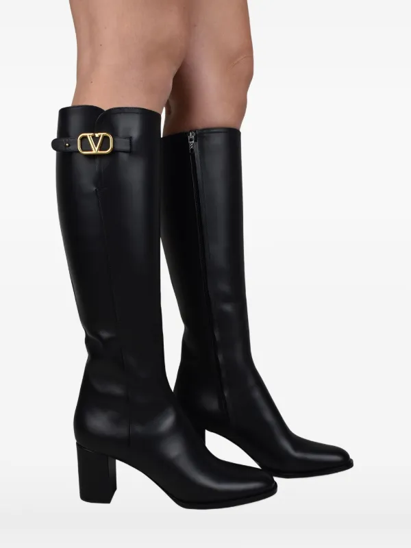 Valentino Garavani Vロゴ シグネチャー ロングブーツ | ブラック