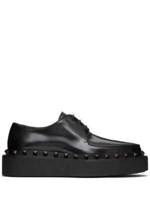 Valentino Garavani M Way Rockstud Leather Derby Shoes Farfetch