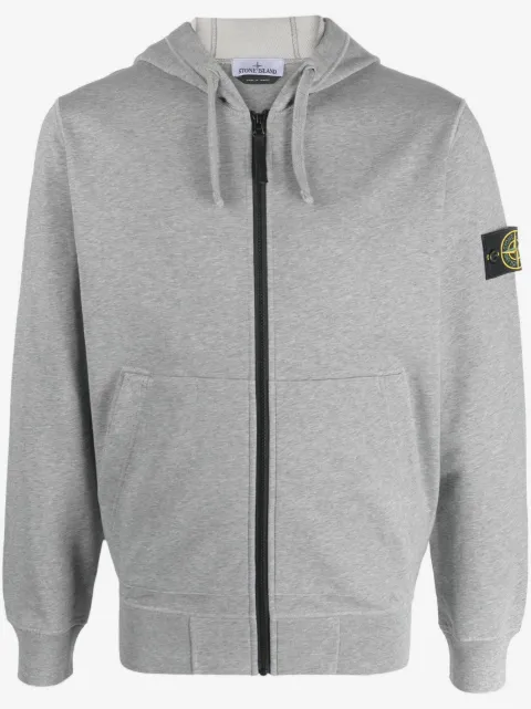 Stone Island Compass-motif drawstring cotton hoodie