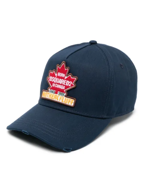 DSQUARED2 logo-patch cotton baseball cap