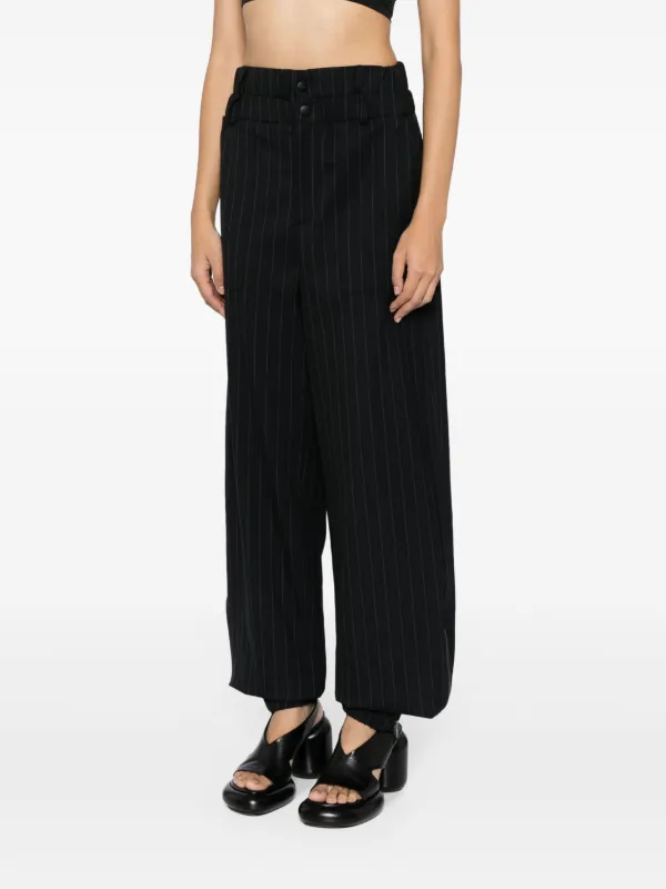 High waisted pinstripe pants best sale