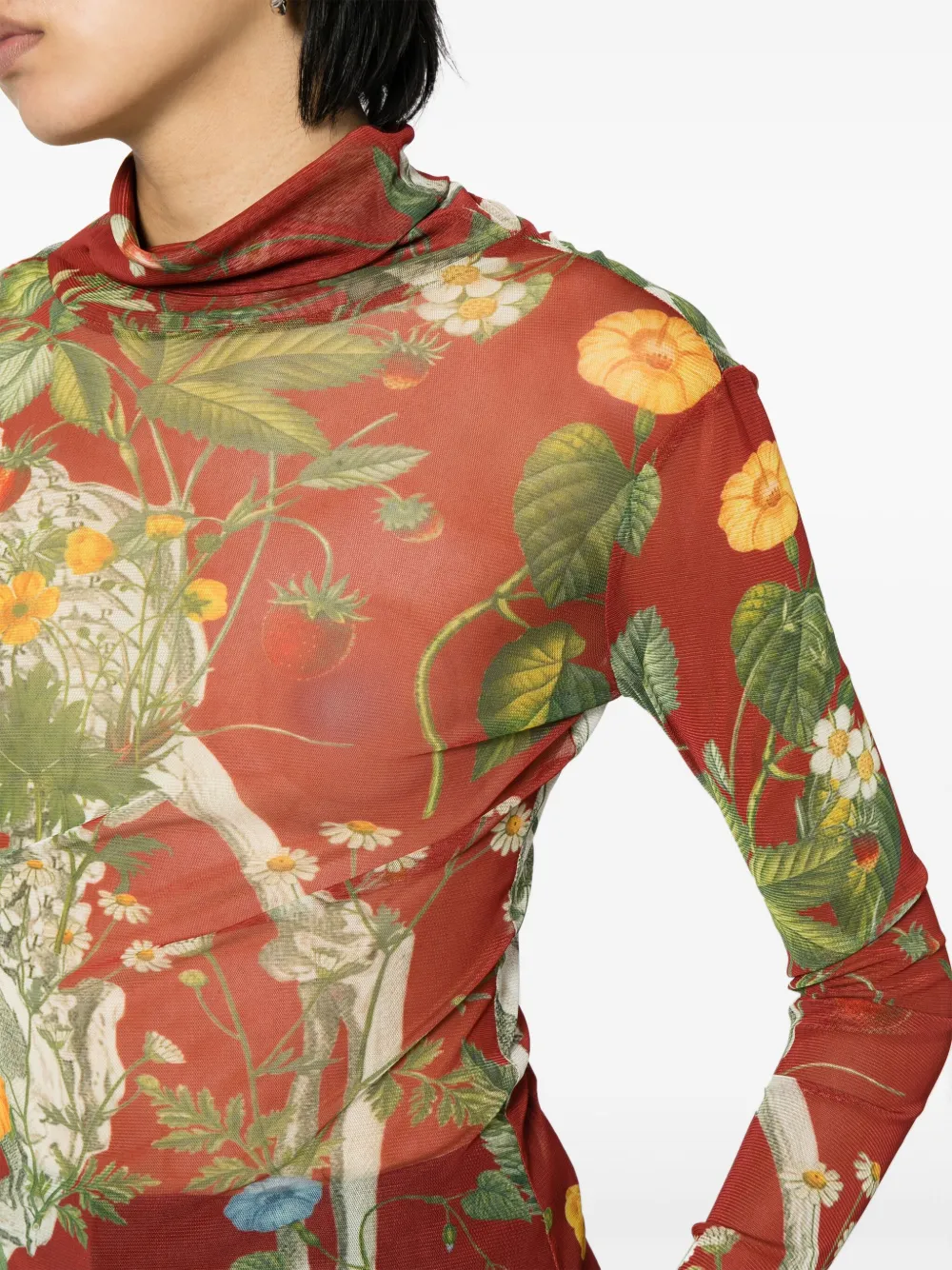 Monse T-shirt met botanische print Rood