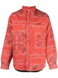 Purple Brand logo-embroidered bandana-print shirt