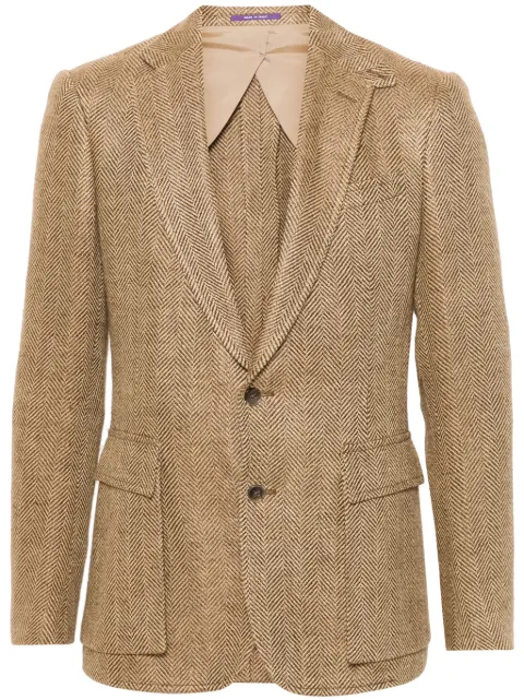 Ralph Lauren Purple Label blazer con motivo de espiga y botones