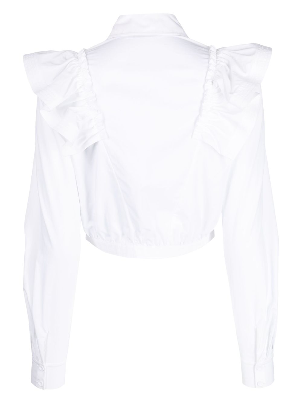 Dice Kayek ruffled cropped blouse - Wit