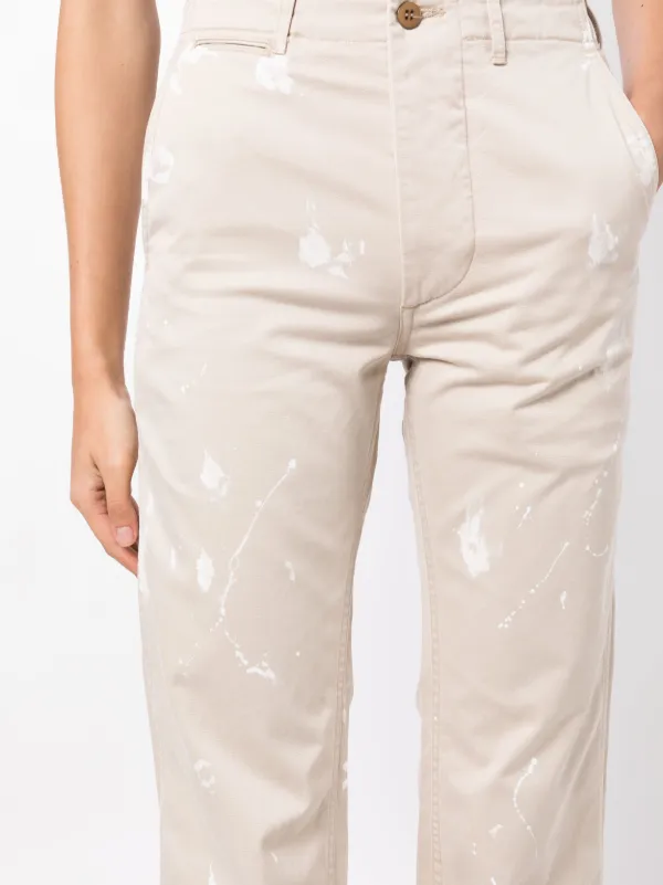 R13 paint-splatter Flared Trousers | Neutrals | FARFETCH OM
