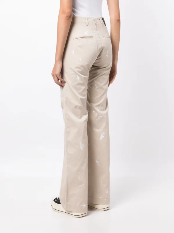 R13 paint-splatter Flared Trousers | Neutrals | FARFETCH OM