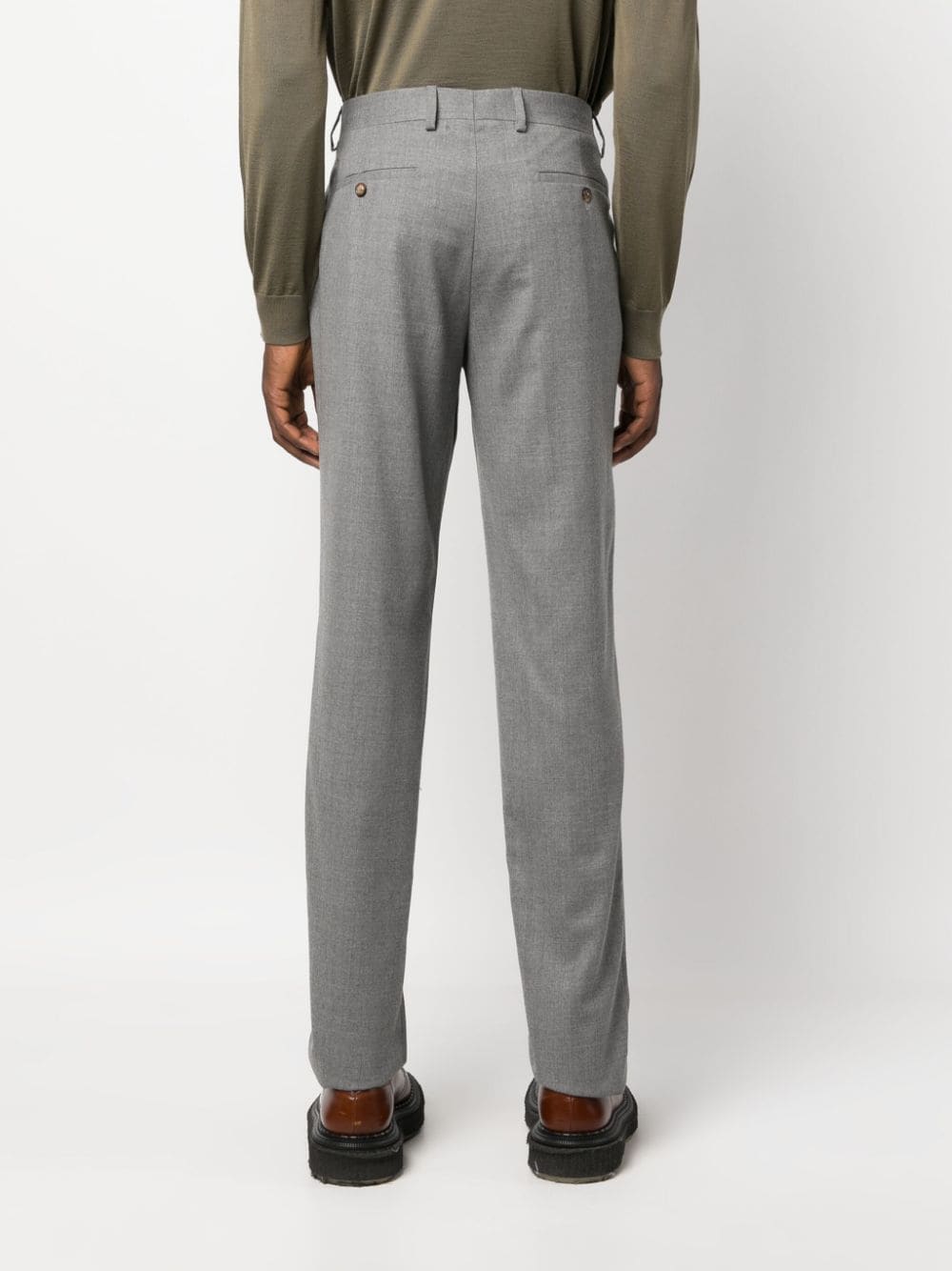 Shop Lardini Straight-leg Tailored Trousers In Grey