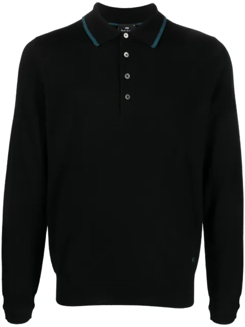 PS Paul Smith logo-embroidered merino polo shirt