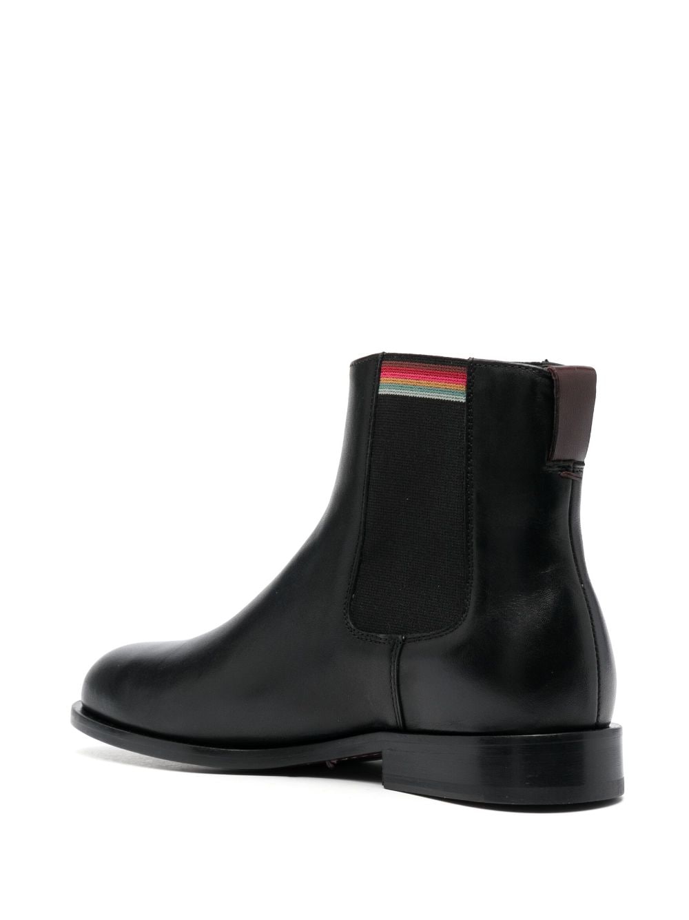 Shop Paul Smith Stripe-detail Leather Ankle-boots In Black