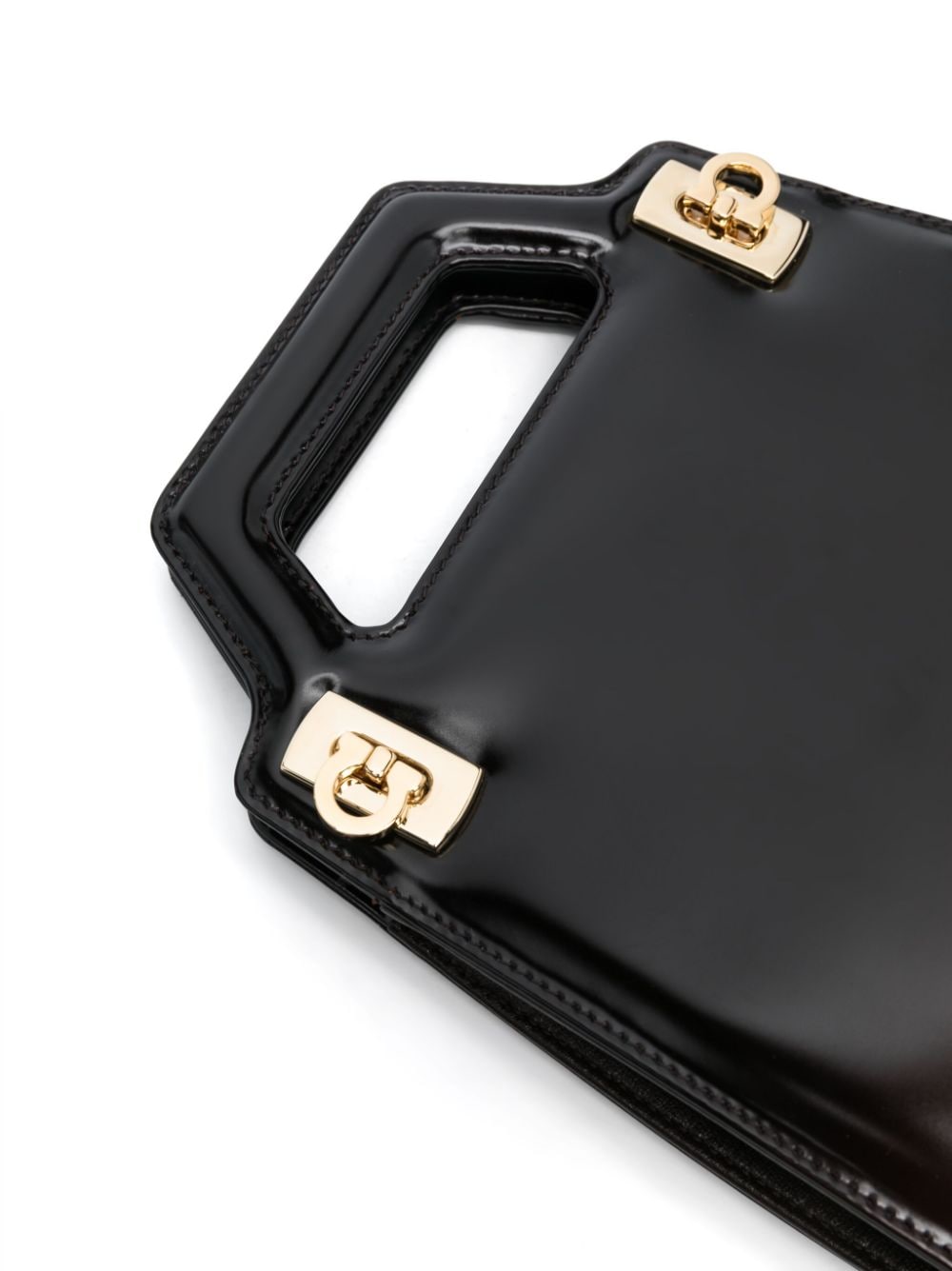 Shop Ferragamo Wanda Ombré-effect Leather Bag In Schwarz
