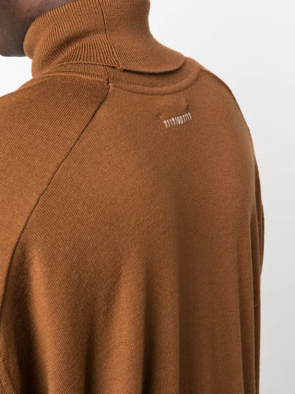 Société Anonyme roll-neck Longline Wool Jumper Brown FARFETCH IN