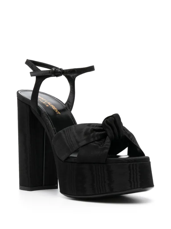 Saint Laurent Bianca 125mm Leather Platform Sandals Black FARFETCH IE