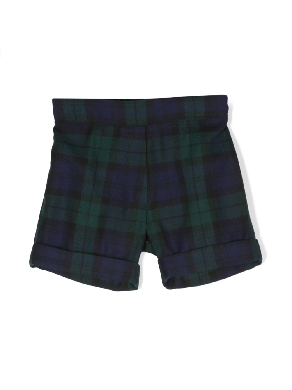 Siola Babies' Tartan-check Elasticated-waist Shorts In Blue