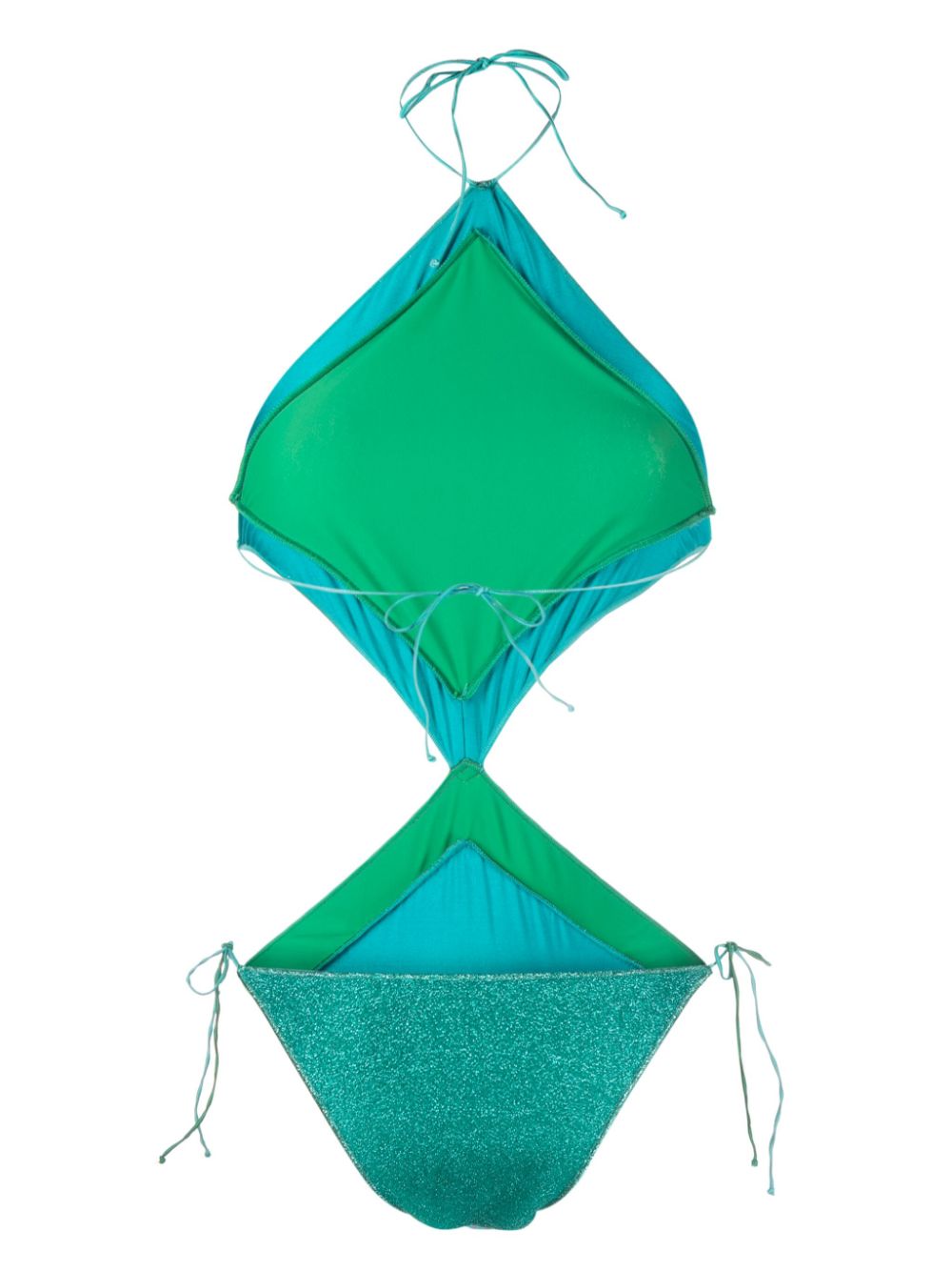 Oséree glitter panelled swimsuit - Groen