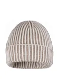 Moorer striped ribbed beanie hat - Neutrals