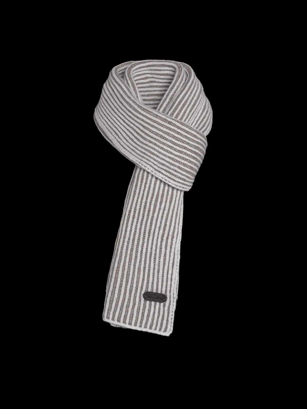 Moorer Ribbed Wool Scarf In Brown
