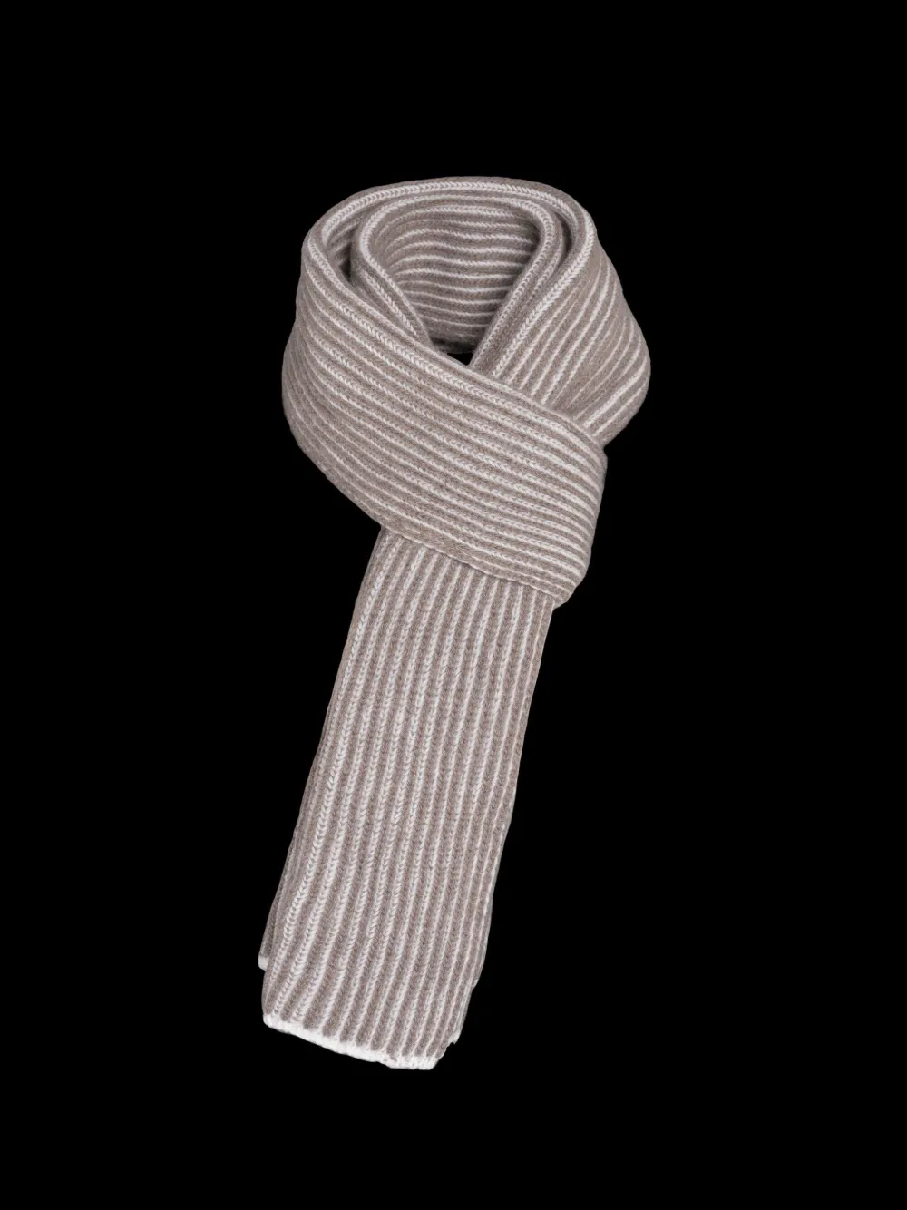 Moorer Ribbed Wool Scarf In Brown