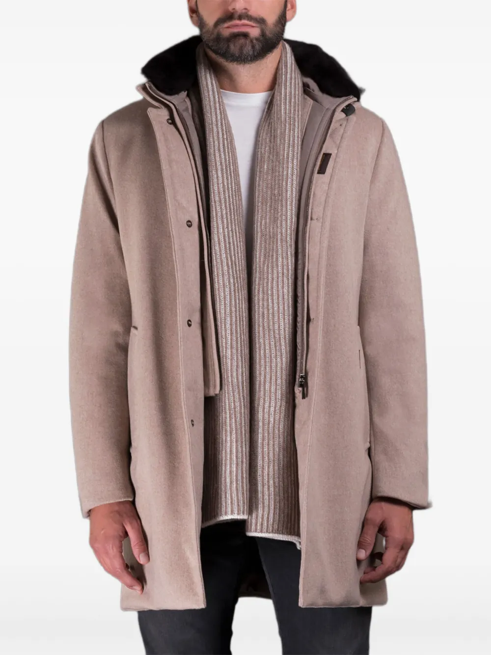 Moorer Geribbelde sjaal Bruin