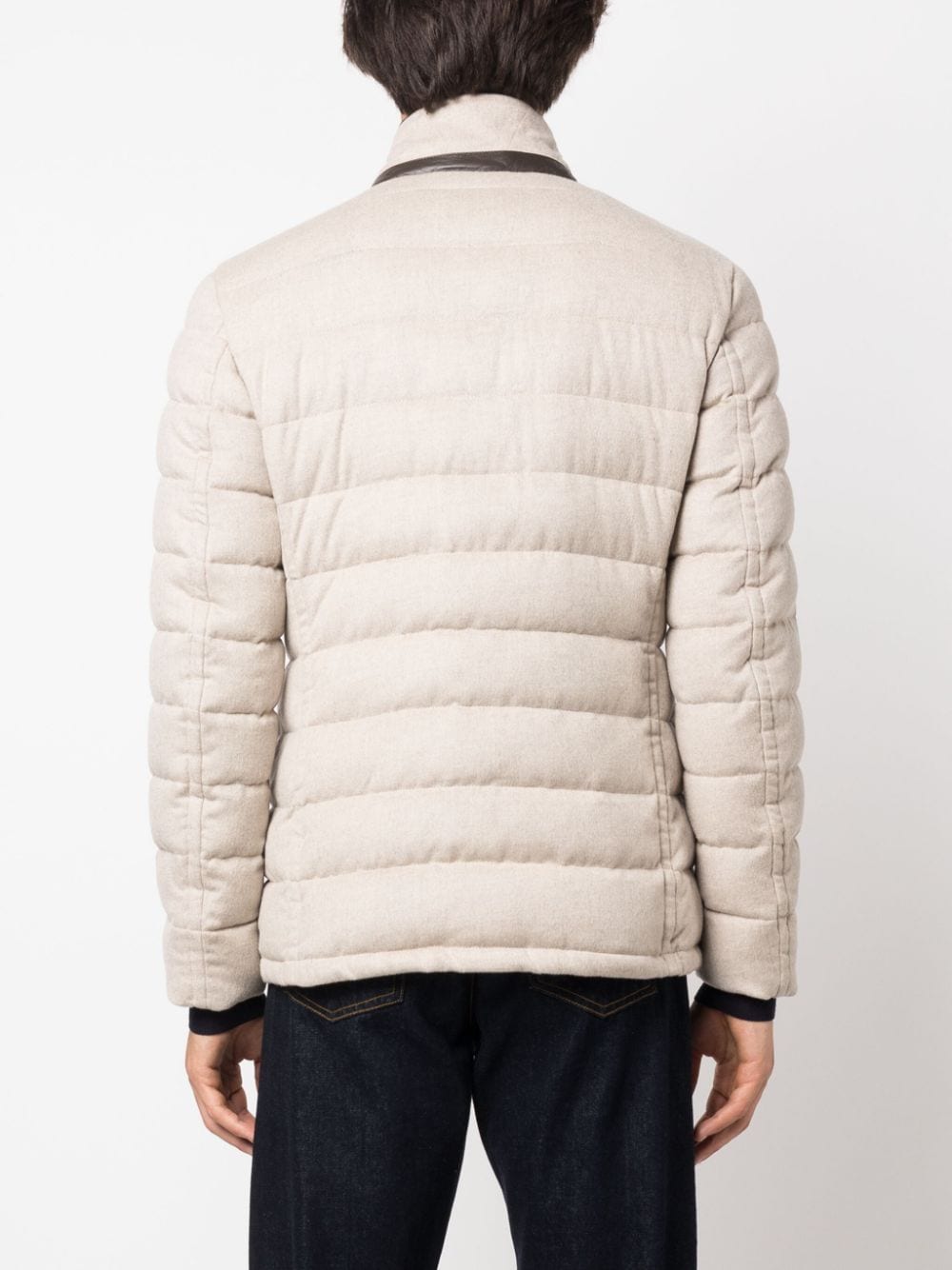 Shop Moorer Padded Button-up Down Jacket In Neutrals