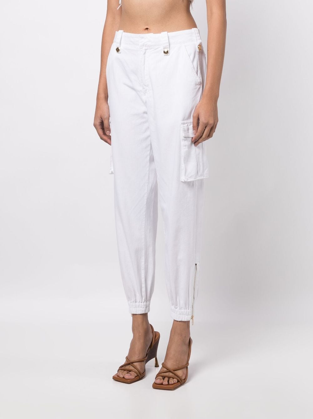 Shop Ermanno Scervino High-waist Tapered-leg Trousers In Weiss