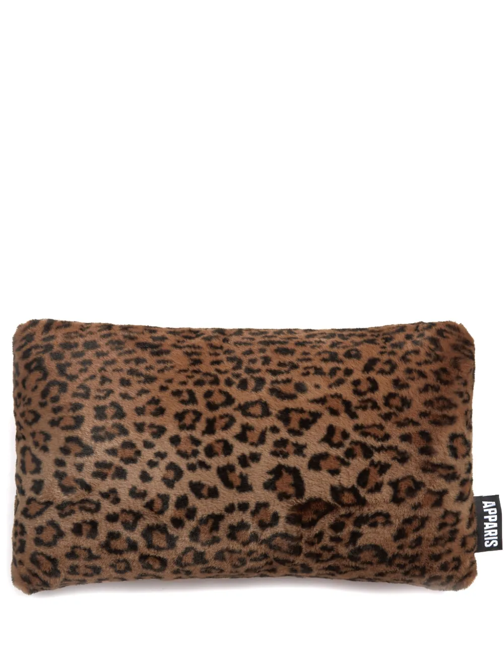 Apparis Cecily Faux Fur Leopard-print Cushion Cover In Brown