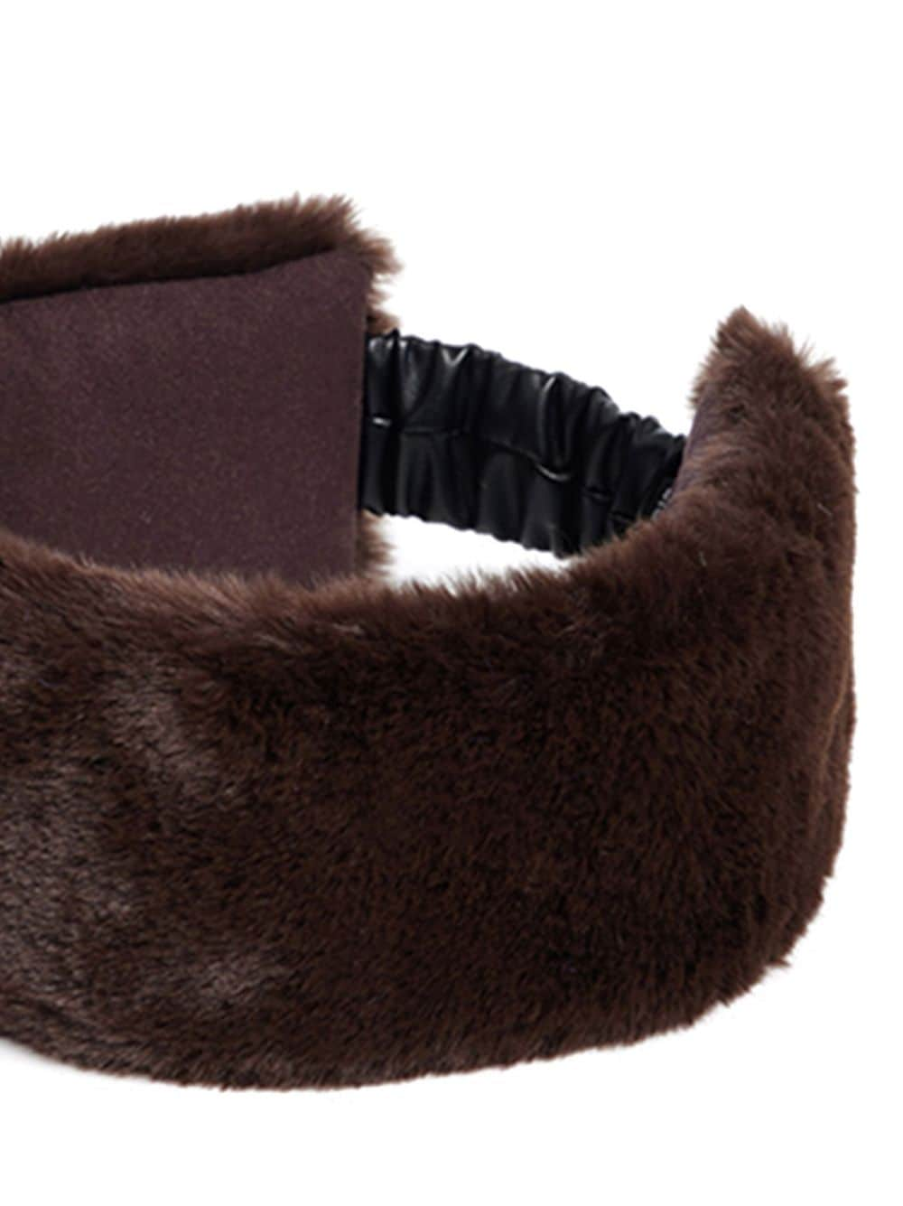 Shop Apparis Faux-fur Hair Band In Brown