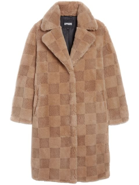 Apparis Tikka check-pattern mid-length coat