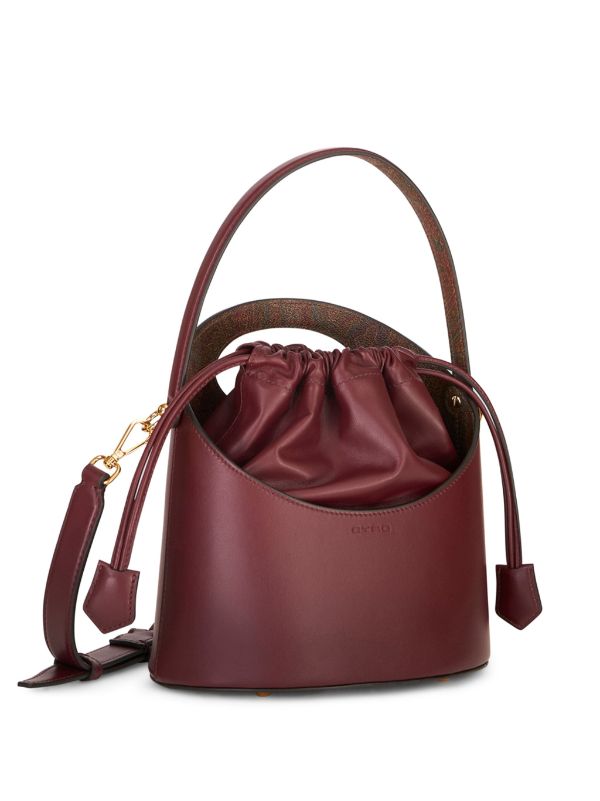 Real leather 2025 bucket bag