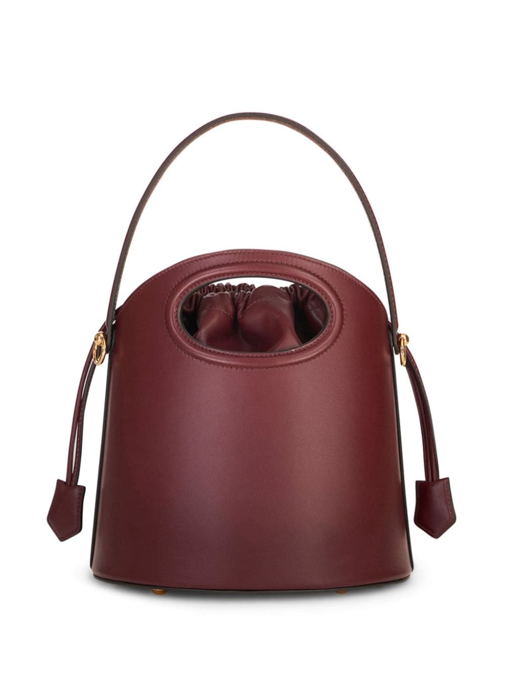 Shop Etro Saturno Leather Bucket Bag In Red