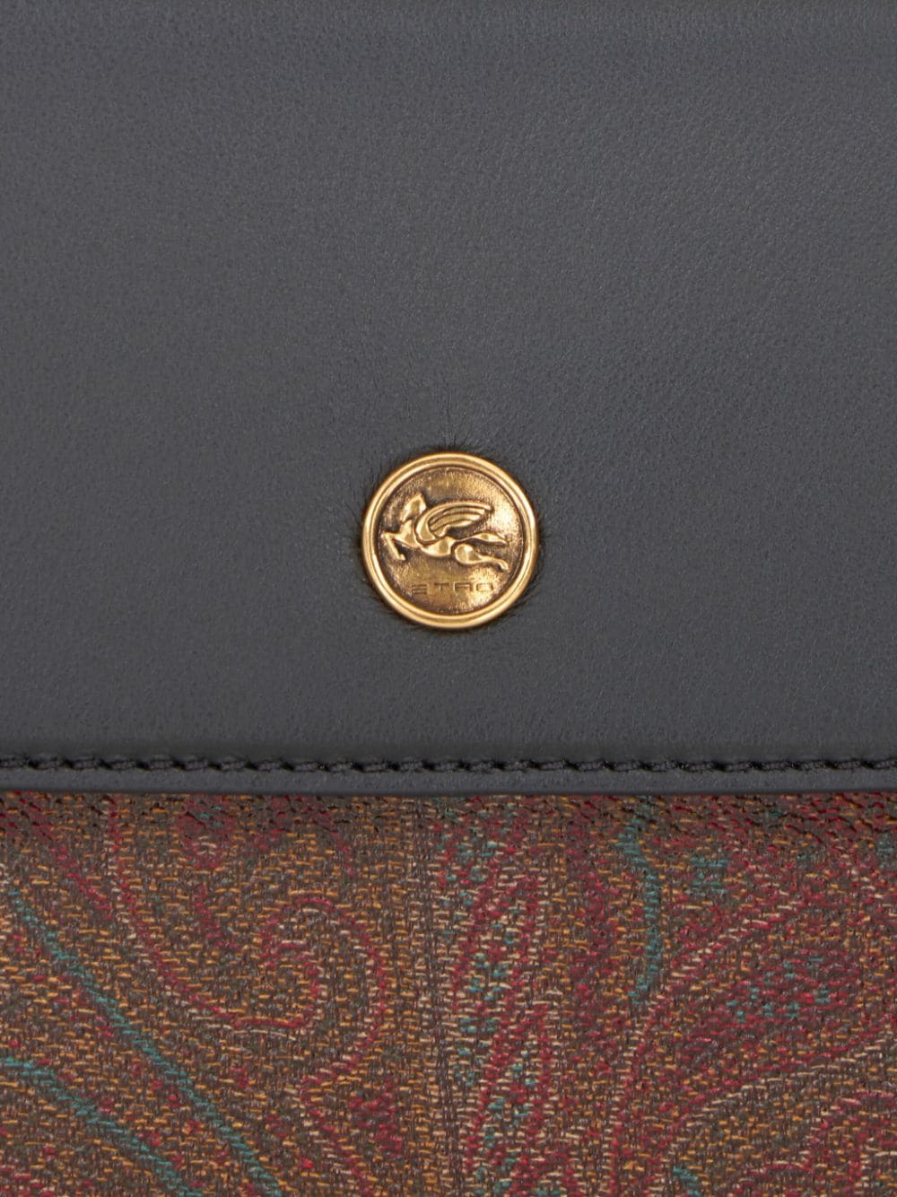 Shop Etro Paisley-print Leather Wallet In Brown