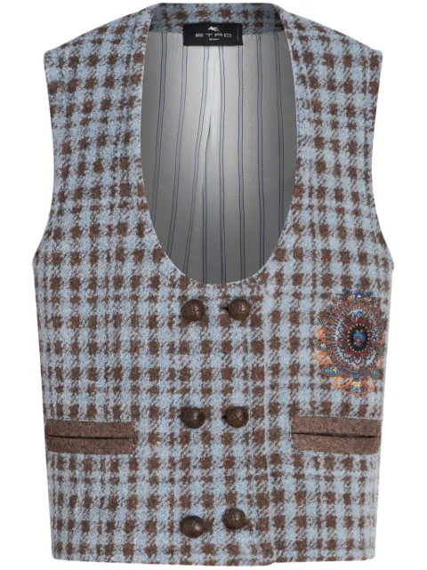 ETRO houndstooth embroidered gilet